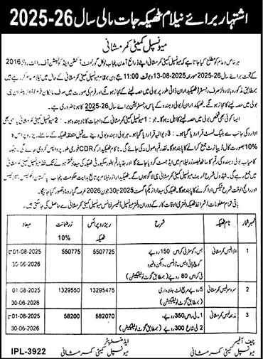 Municipal Committee Masani Tender Notice